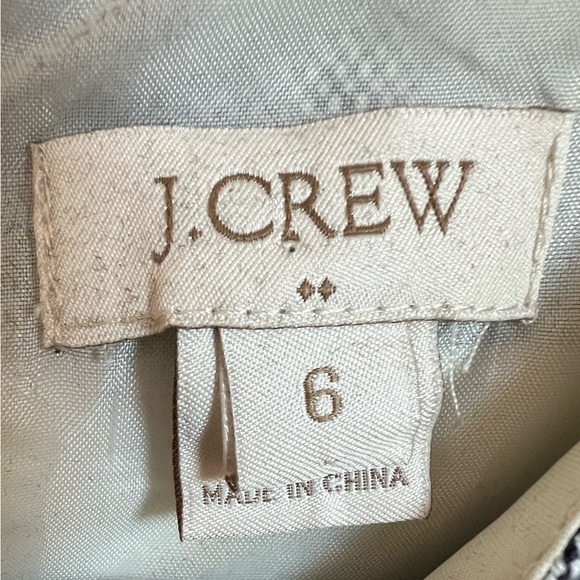 J. CREW, BASKET WEAVE DRESS, SIZE 8, BLUE & WHITE STRIPES, SLEEVELESS, - Picture 3 of 3